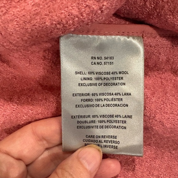 Levi’s cropped shaket jacket pink wool blend sz S - Picture 6 of 8